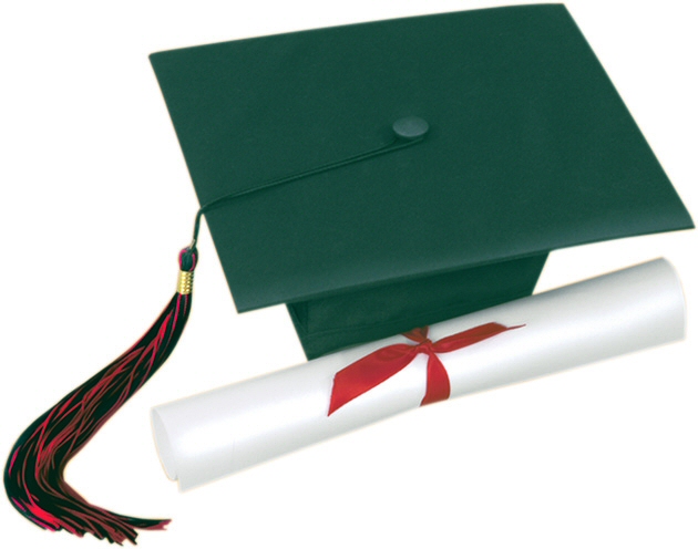 Graduation cap and gown to symbolize getting an education in genetic genealogy